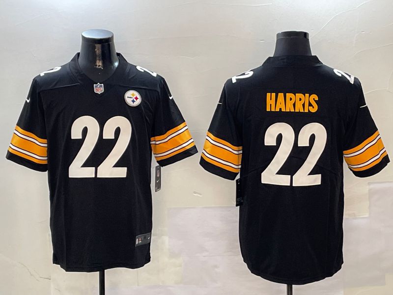 Men Pittsburgh Steelers #22 Harris Black Second generation 2024 Nike Limited NFL Jersey style 01042->pittsburgh steelers->NFL Jersey